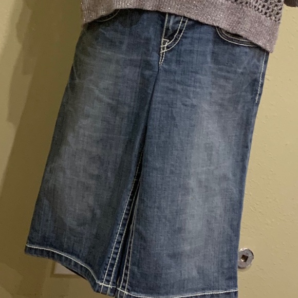 Elie Tahari Wide Leg Blue Jeans Shorts - Picture 1 of 9